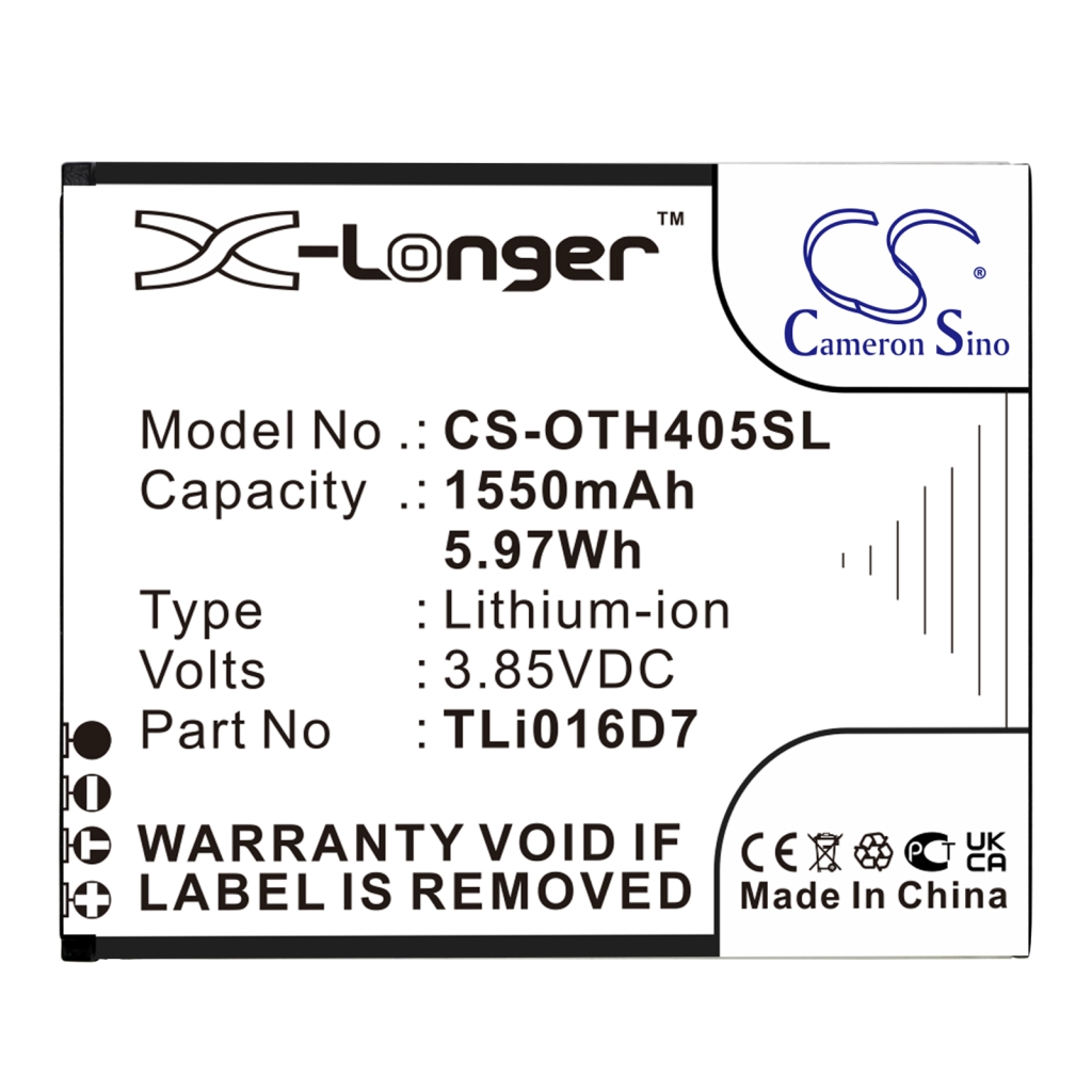 Batterij voor mobiele telefoon Alcatel CS-OTH405SL