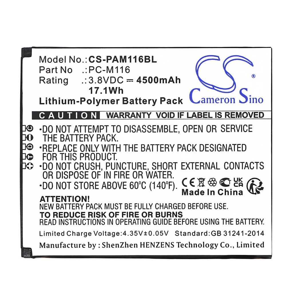 Batterijen Vervangt PC-M116