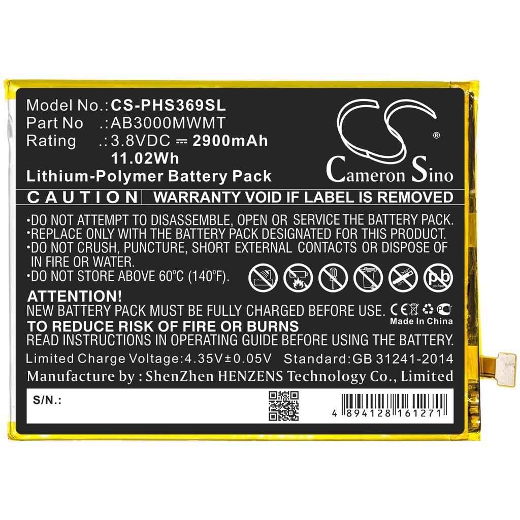 Batterij voor mobiele telefoon Philips CS-PHS369SL