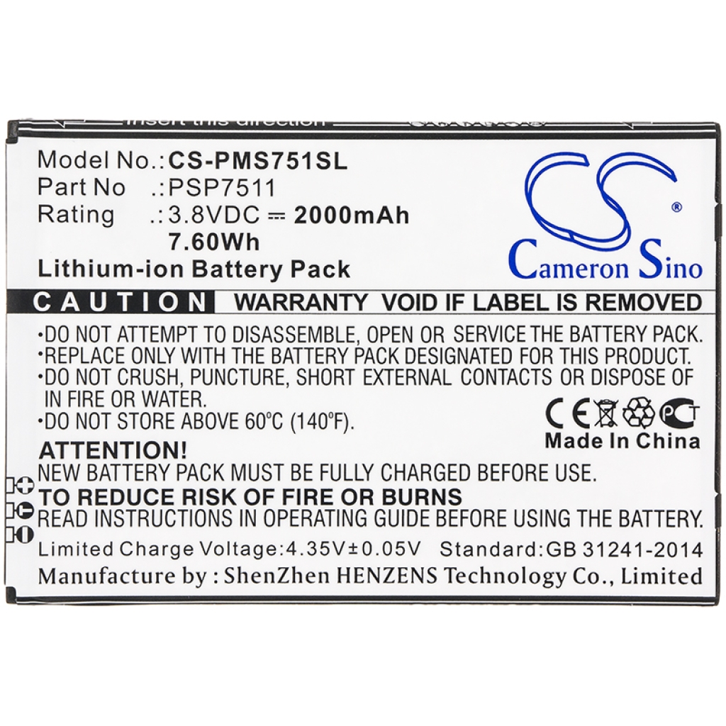 Batterij voor mobiele telefoon Prestigio CS-PMS751SL