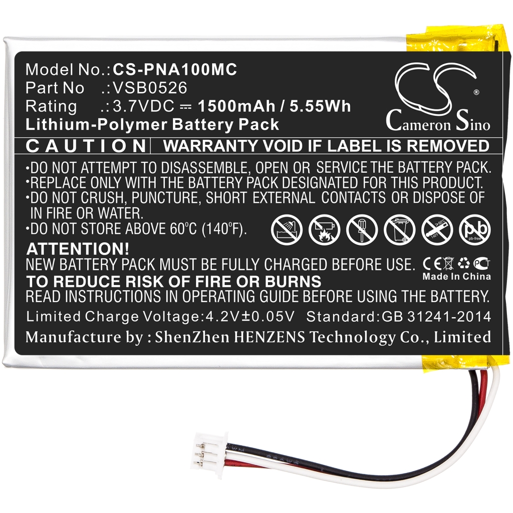 Compatibele batterijvervanging voor Panasonic VSB0526