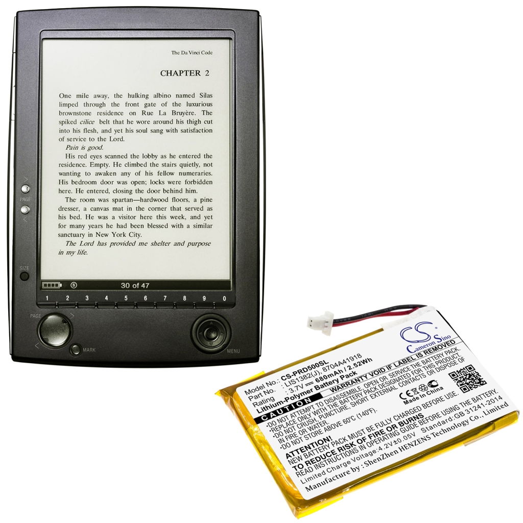 Batterijen Ebook, eReader Batterij CS-PRD500SL