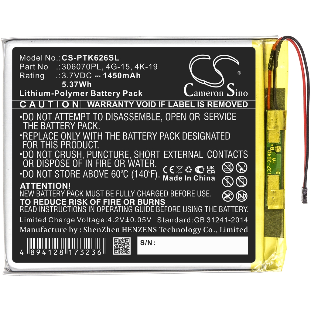Ebook, eReader Batterij Digma R657 (CS-PTK626SL)