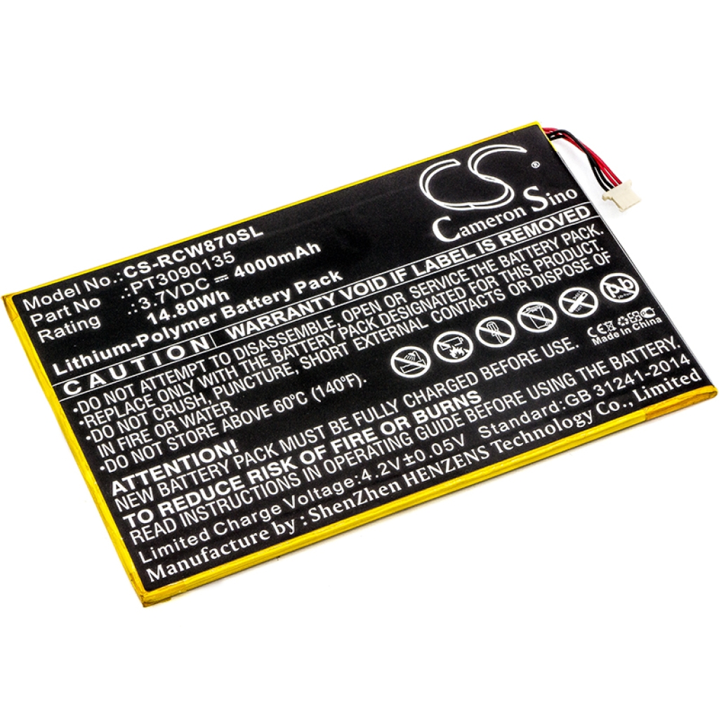 Compatibele batterijvervanging voor RCA PT3090135