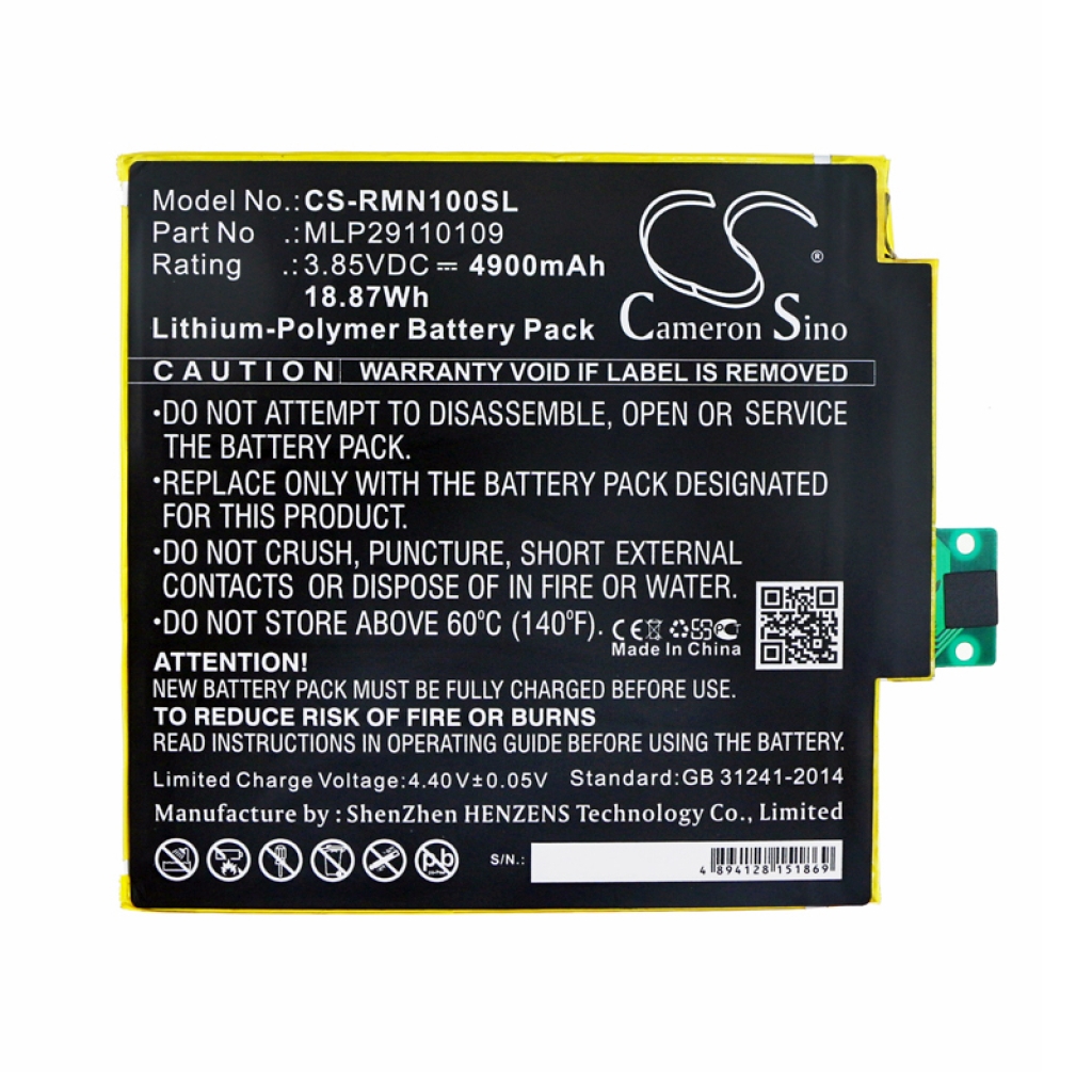 Tablet batterijen Verizon CS-RMN100SL