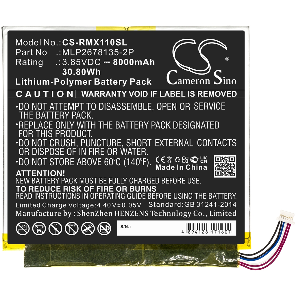 Tablet batterijen Verizon CS-RMX110SL