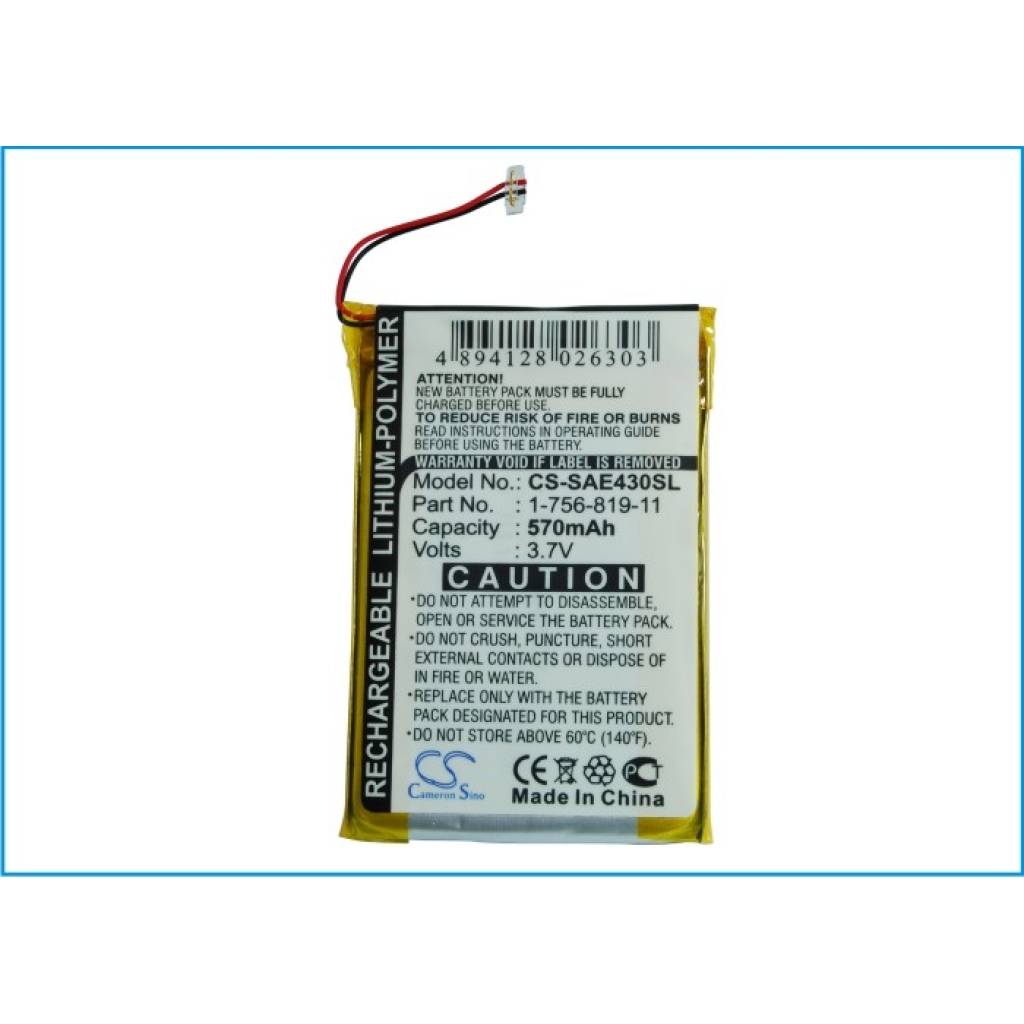 Batterij voor MP3, MP4, PMP Sony CS-SAE430SL