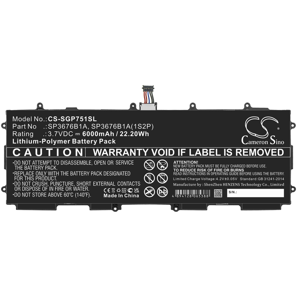 Tablet batterijen Samsung CS-SGP751SL