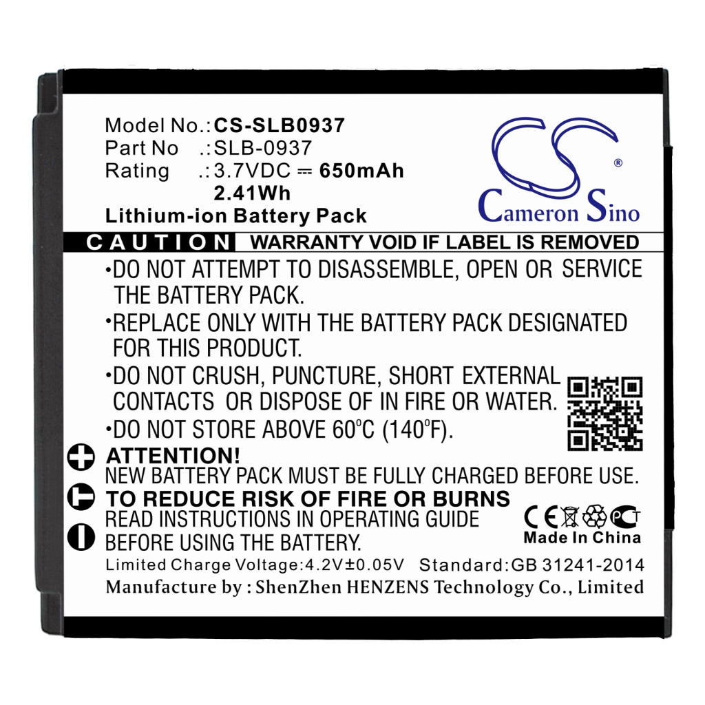 Batterij voor camera Samsung CS-SLB0937