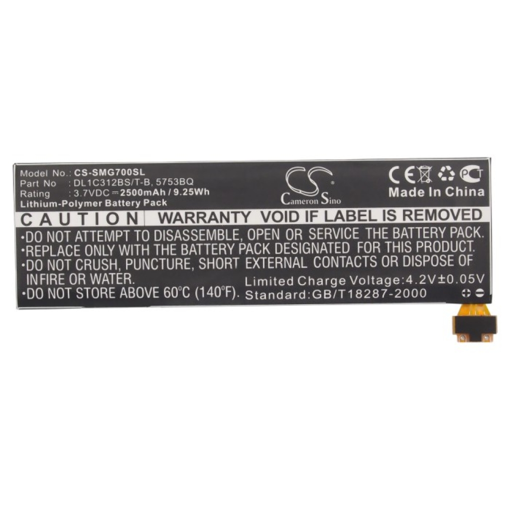 Batterij voor MP3, MP4, PMP Samsung CS-SMG700SL