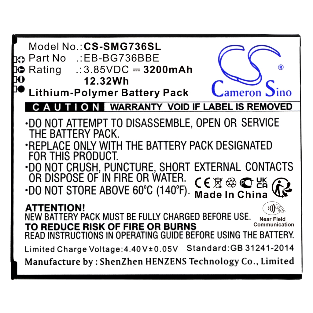 Batterij voor mobiele telefoon Samsung SM-G736U