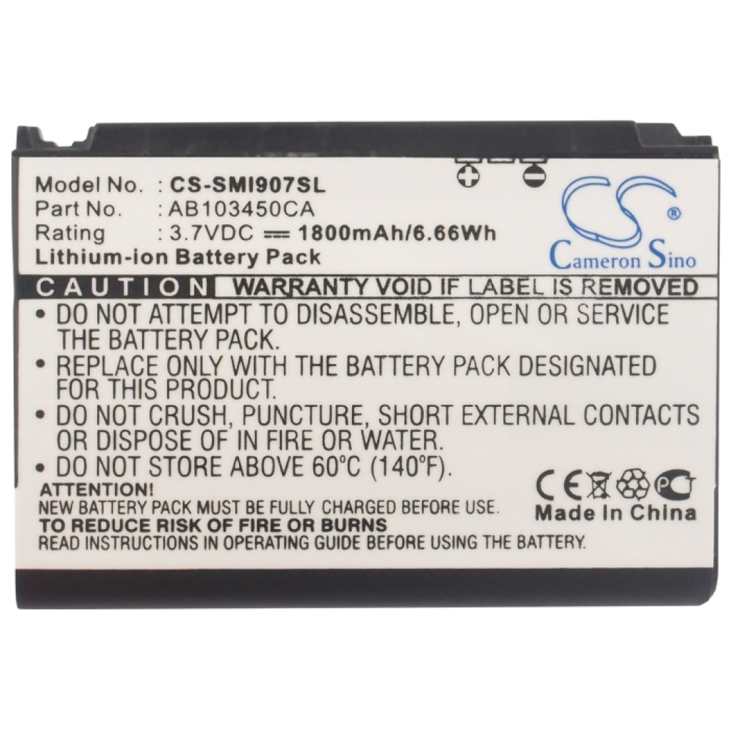 Batterij voor mobiele telefoon Samsung CS-SMI907SL