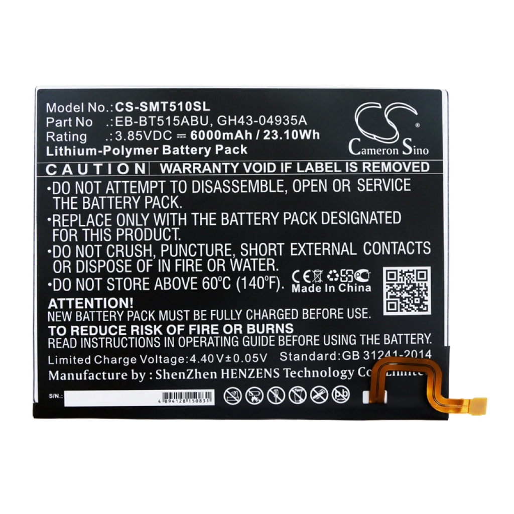 Tablet batterijen Samsung CS-SMT510SL