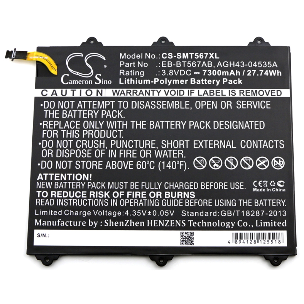 Tablet batterijen Samsung CS-SMT567XL