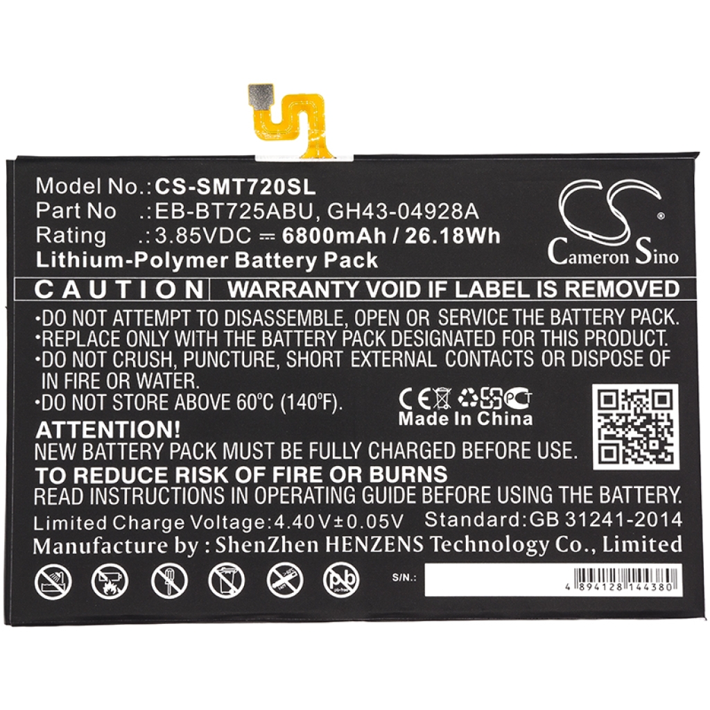 Tablet batterijen Samsung CS-SMT720SL