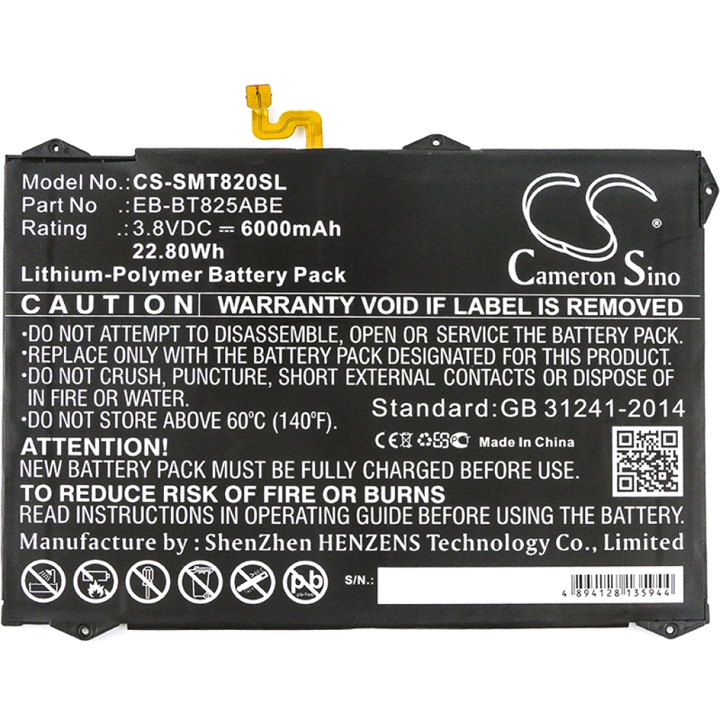 Tablet batterijen Samsung CS-SMT820SL