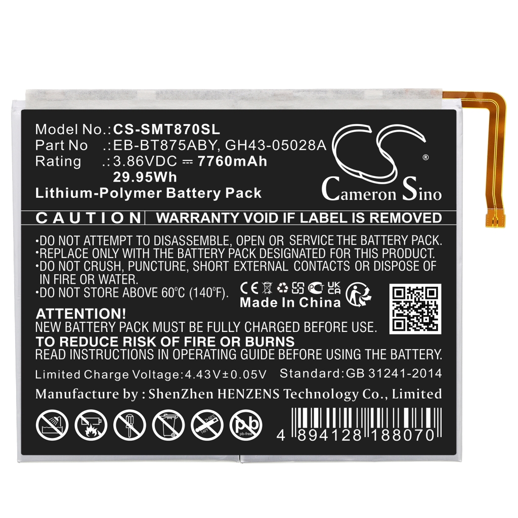 Tablet batterijen Samsung CS-SMT870SL