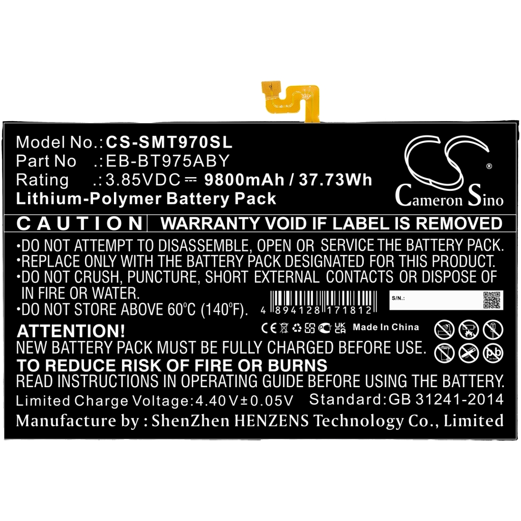 Tablet batterijen Samsung CS-SMT970SL