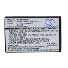 Compatibele batterijvervanging voor Samsung AB463651GZ,AB463651GZBSTD,SAMINTBATS2