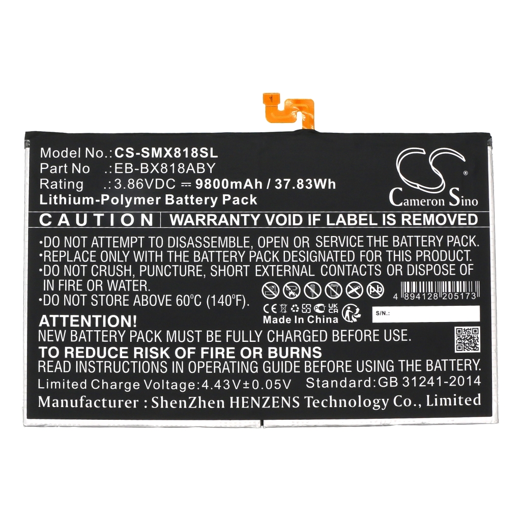 Tablet Battery Samsung CS-SMX818SL