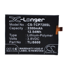 Compatibele batterijvervanging voor TCL LI3834T43P6H886740,TLIS600