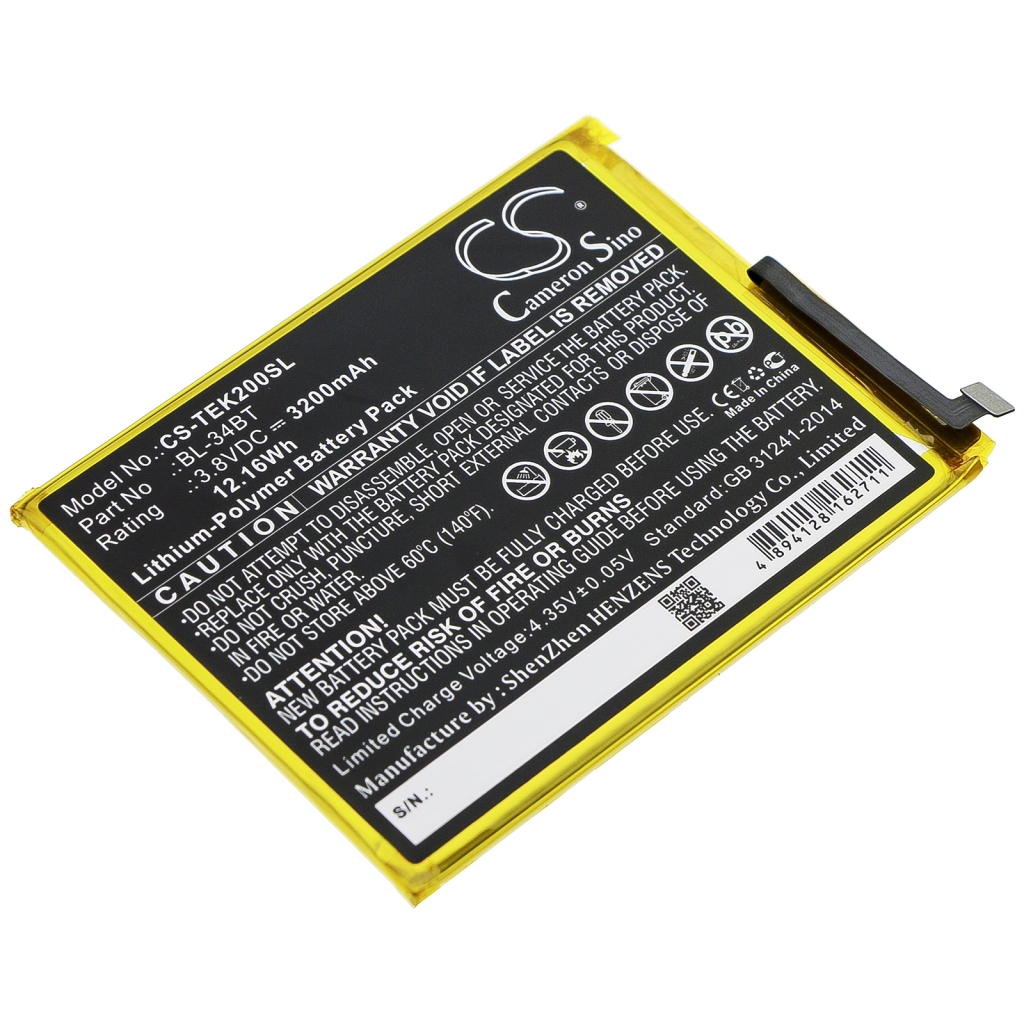 Batterij voor mobiele telefoon Tecno CS-TEK200SL