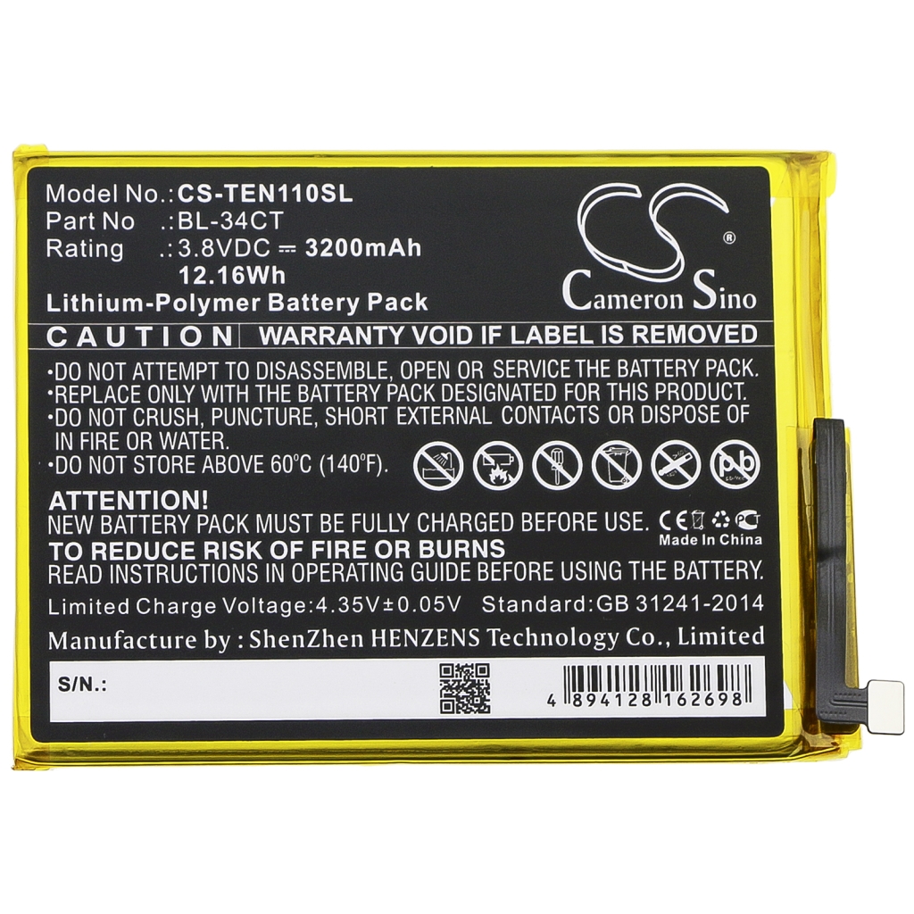 Batterij voor mobiele telefoon Tecno CS-TEN110SL