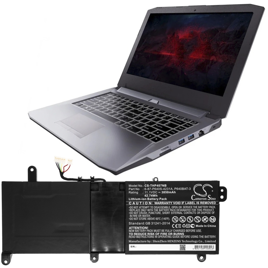 Notebook batterij Schenker XMG P407-YHZ (CS-THP407NB)