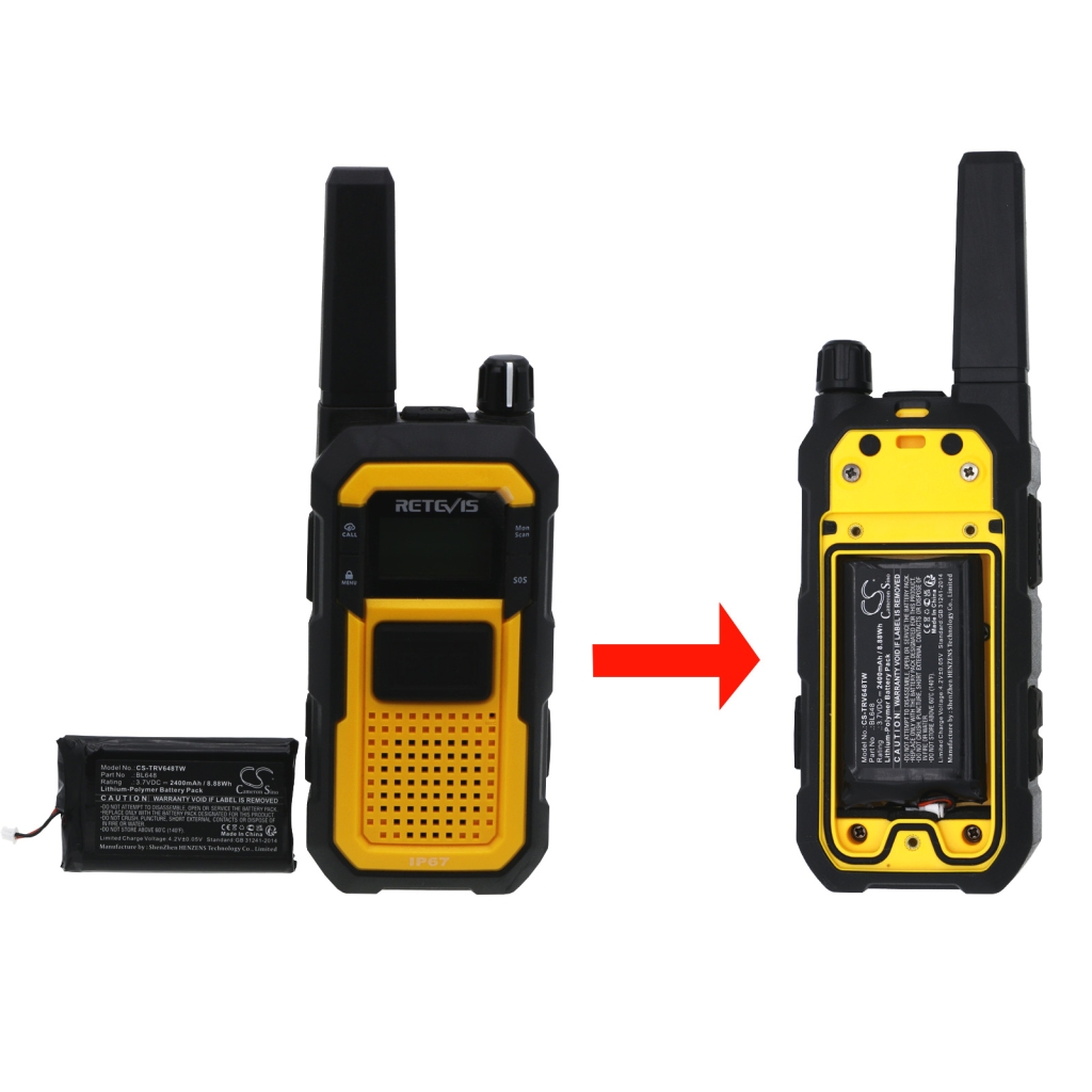 Batterij voor tweerichtingsradio Retevis CS-TRV648TW