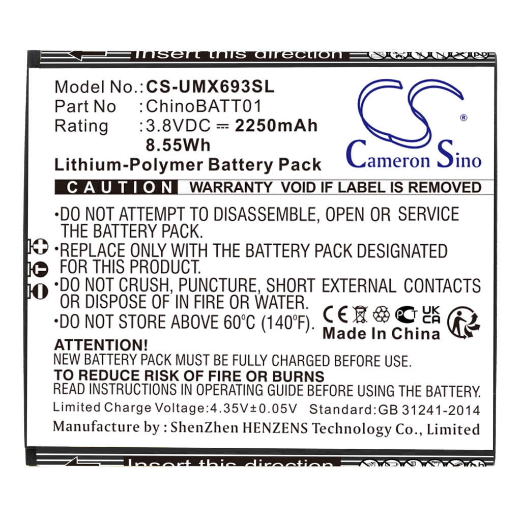 Batterij voor mobiele telefoon Umx CS-UMX693SL