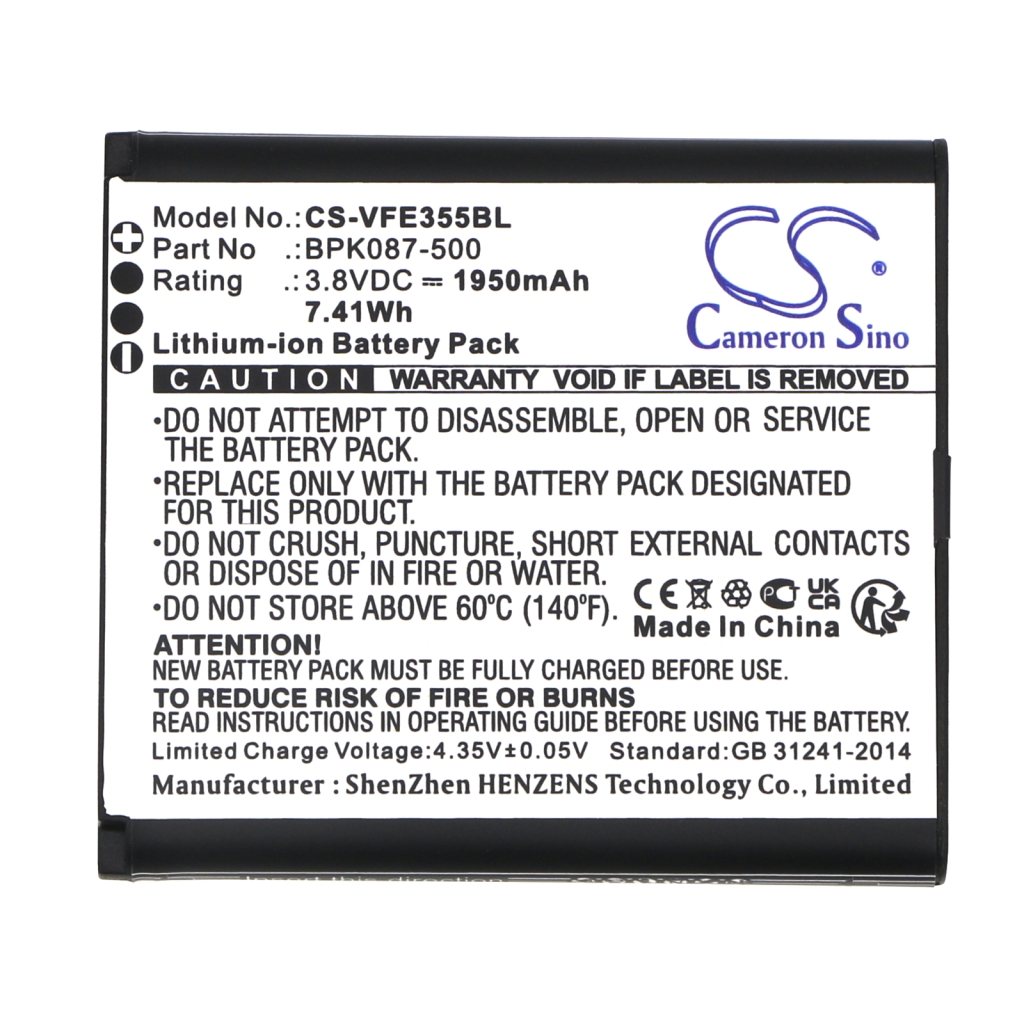 Batterij voor betaalterminal Verifone CS-VFE355BL