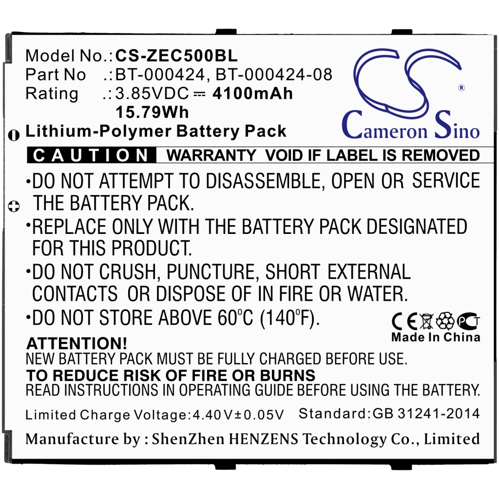 Batterij barcode, scanner Zebra CS-ZEC500BL