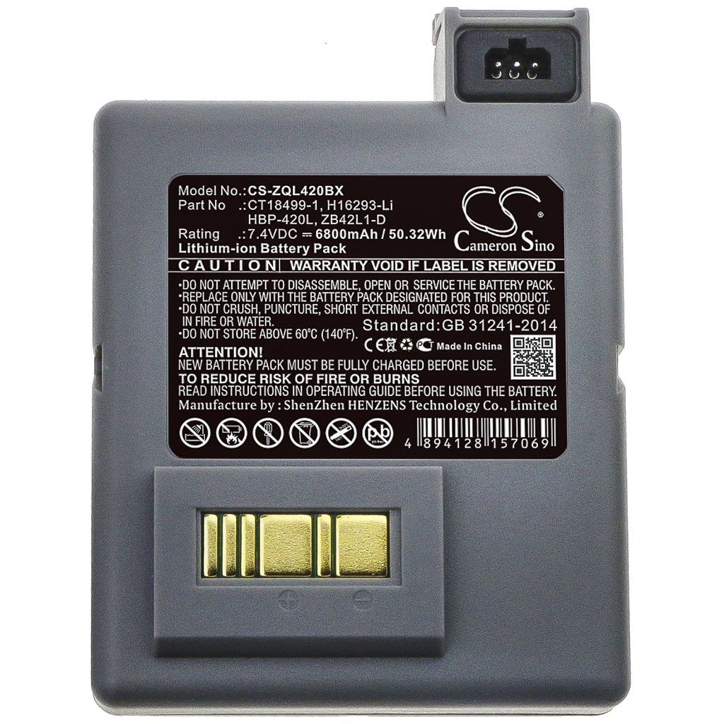 Printerbatterij Zebra CS-ZQL420BX