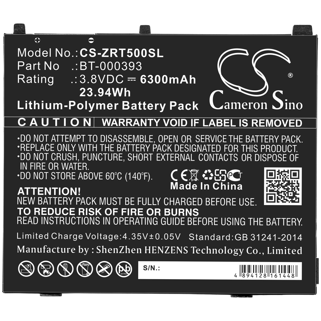 Tablet batterijen Zebra CS-ZRT500SL