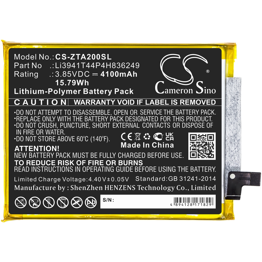 Batterijen Vervangt Li3941T44P4H836249