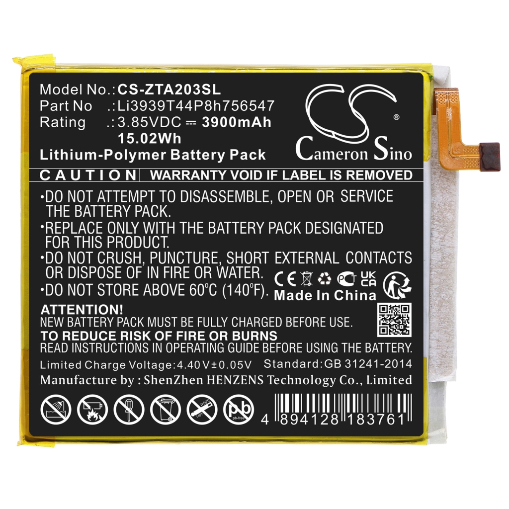 Batterijen Vervangt Li3939T44P8h756547