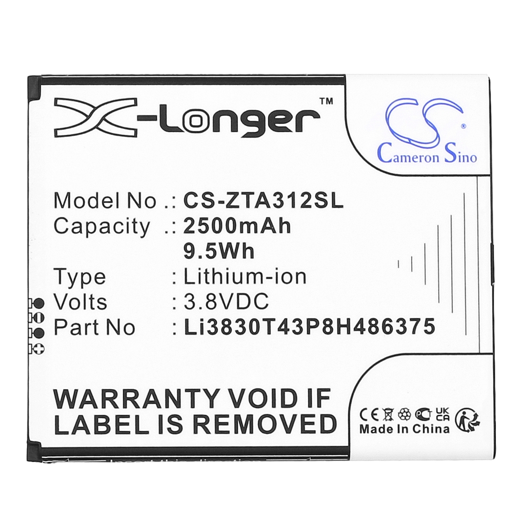 Batterijen Vervangt Li3830T43P8H486375