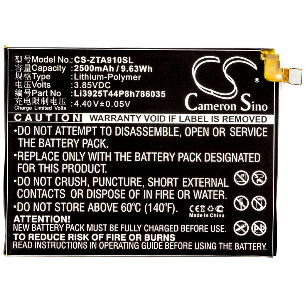 Batterij voor mobiele telefoon ZTE Blade A910 Dual SIM (CS-ZTA910SL)