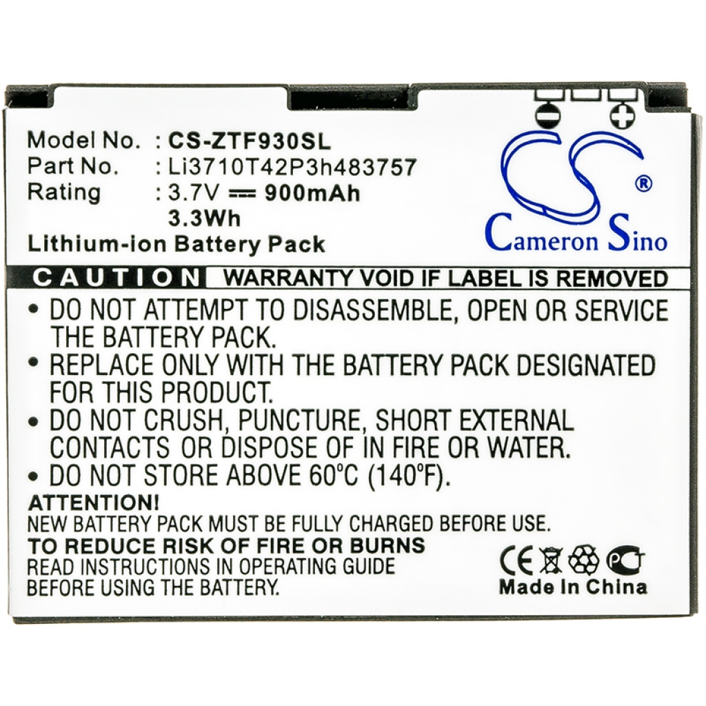 Batterij voor mobiele telefoon ZTE Adamant F450 (CS-ZTF930SL)