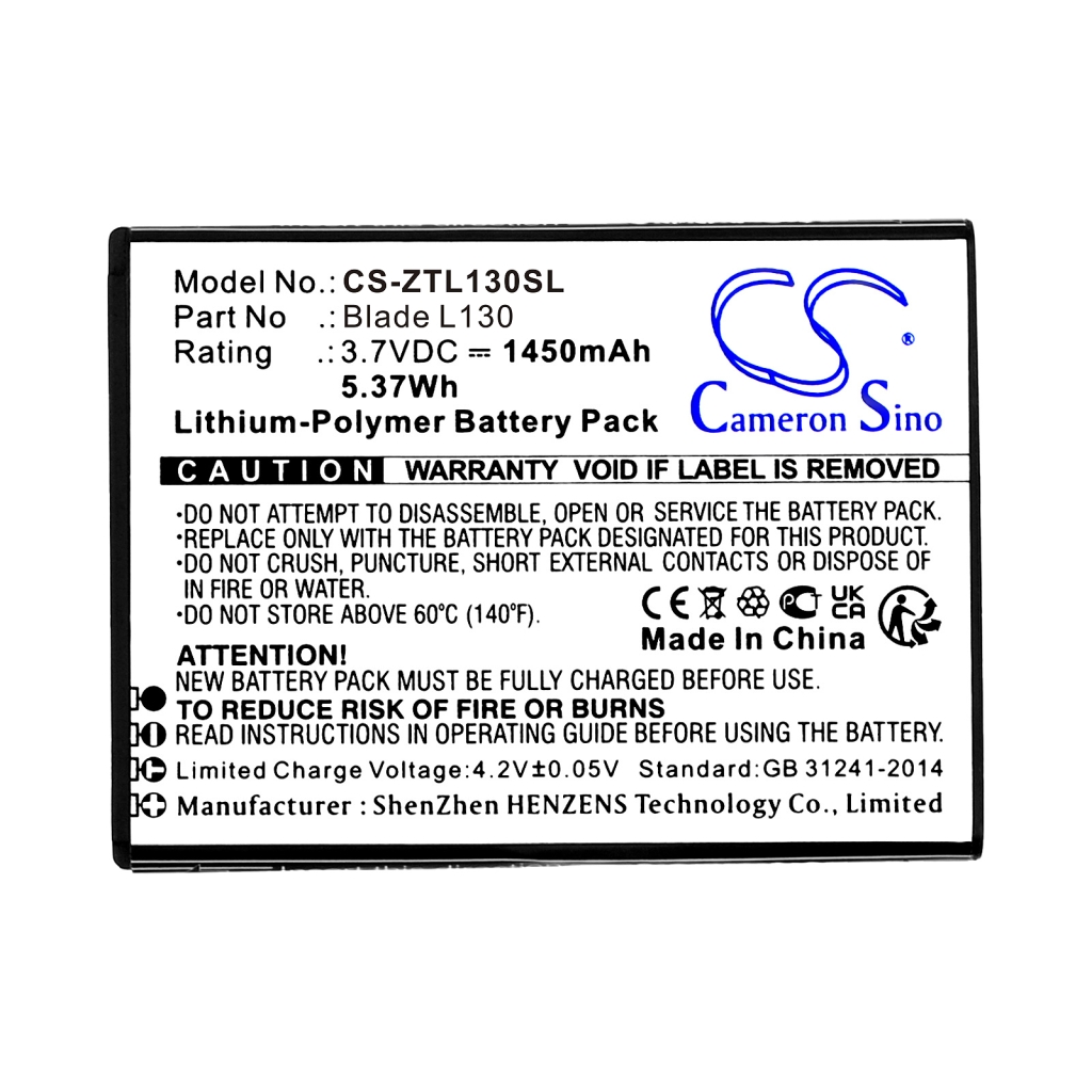 Batterij voor mobiele telefoon ZTE CS-ZTL130SL