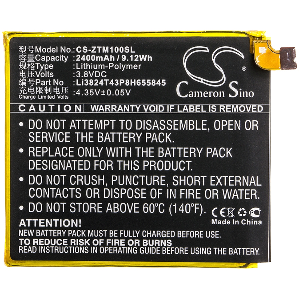 Batterijen Vervangt Li3824T43P8H655845