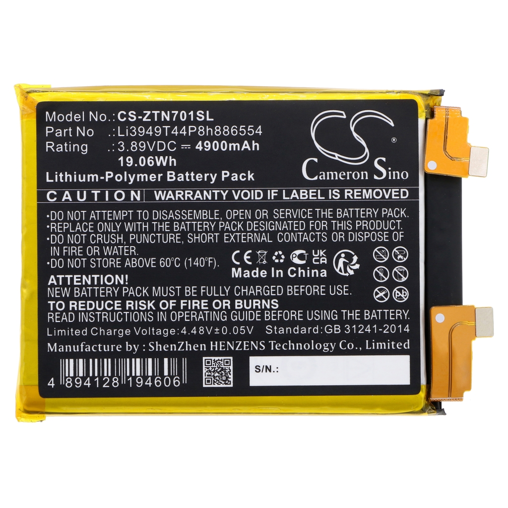 Batterijen Vervangt Li3949T44P8h886554