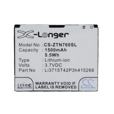 Compatibele batterijvervanging voor USCellular LI3715T42P3H415266