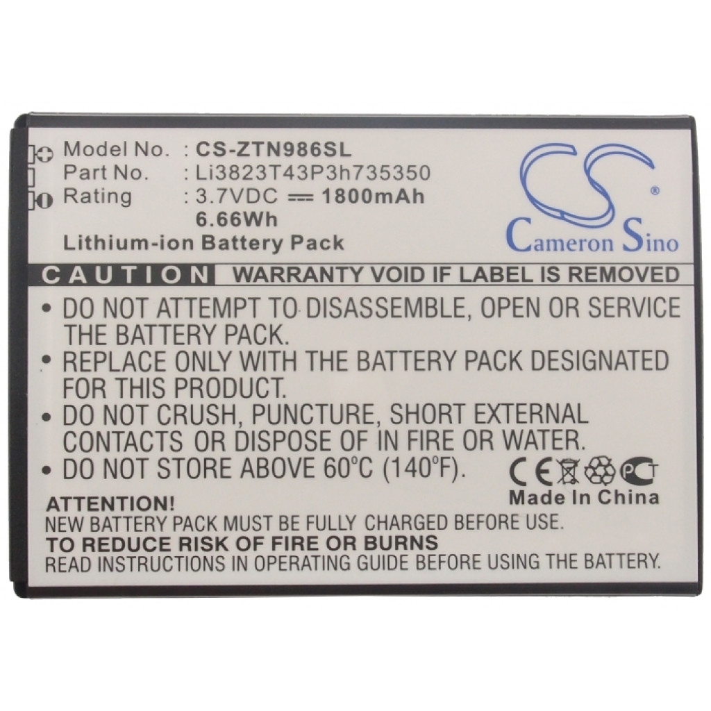 Batterij voor mobiele telefoon ZTE Z828TL